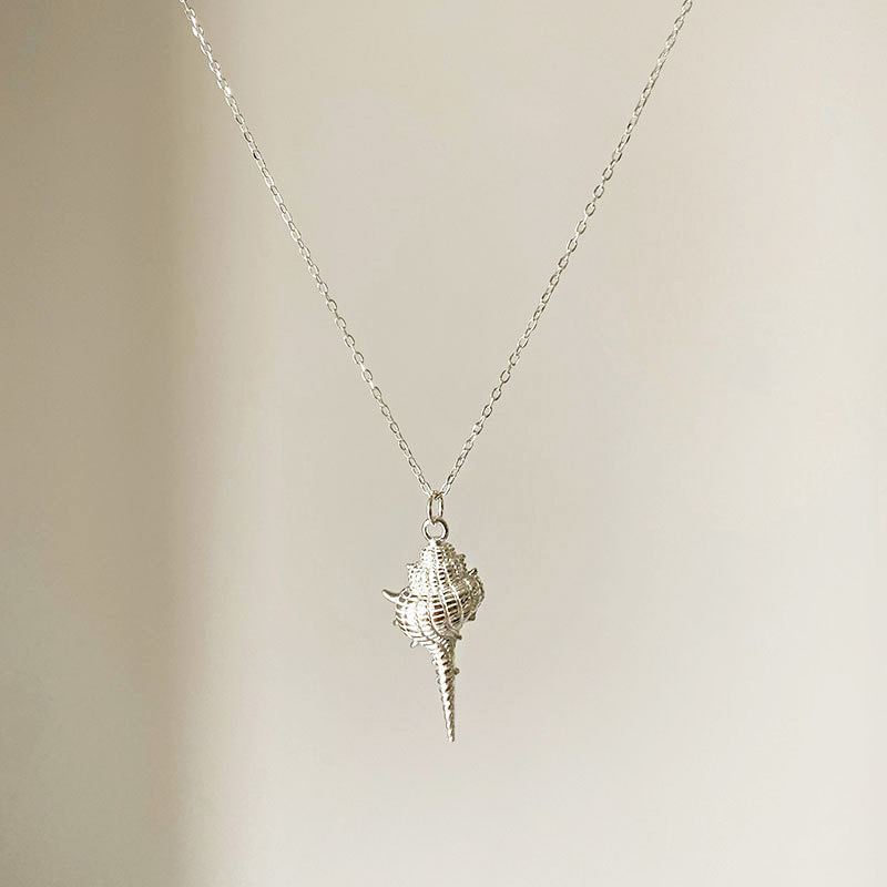 925 Sterling Silver Seashell Pendant Necklace